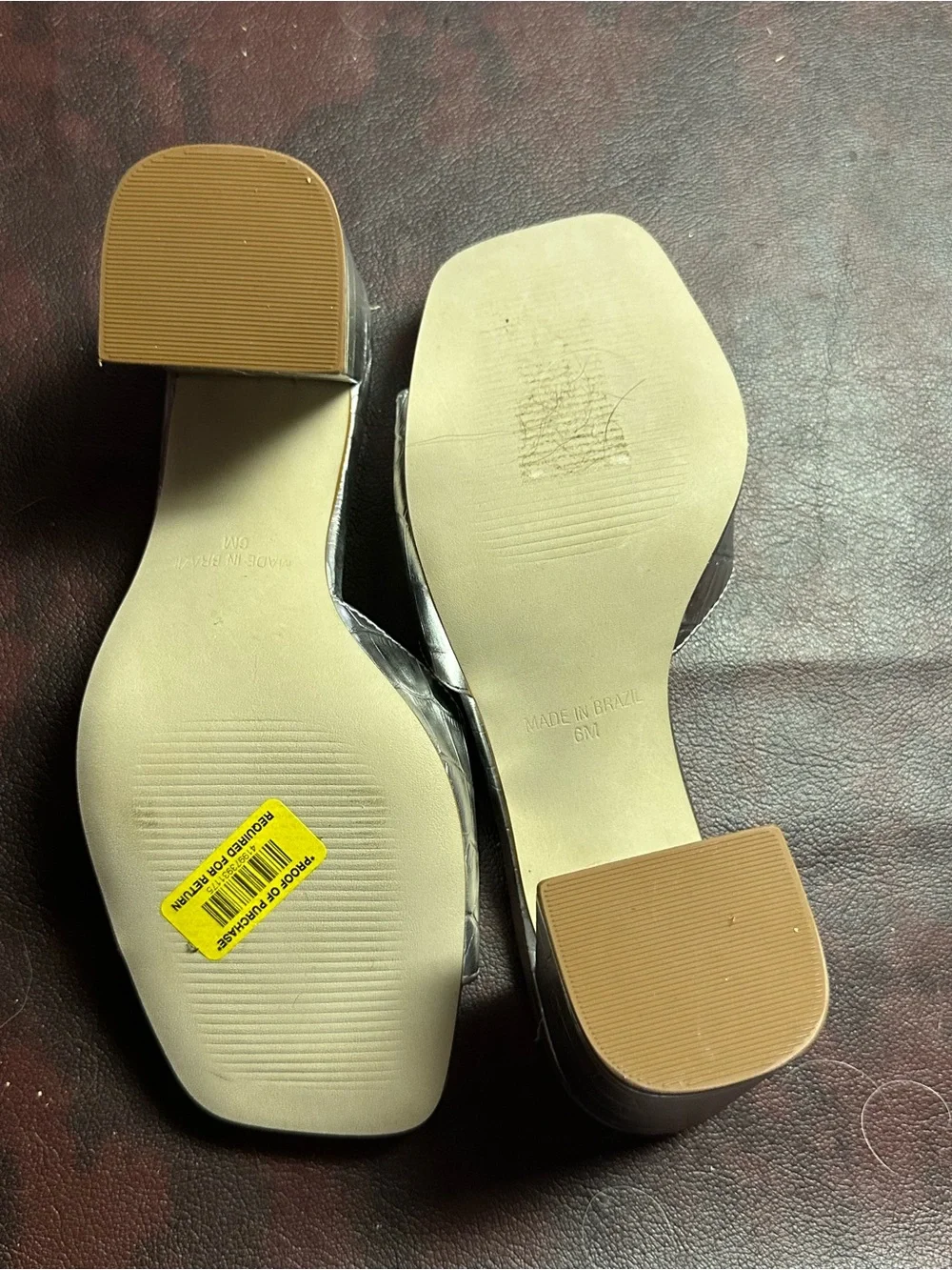 STEVE MADDEN Alaya Silver Croc-Embossed heeled slides